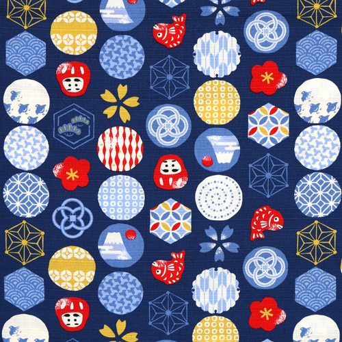Japanische Symbole Kreise Fischmuster