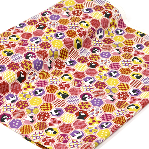 Chat Hexagone Motif Japonais 3