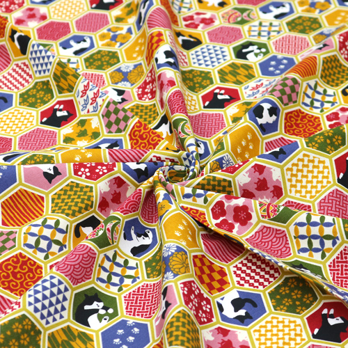 Chat Hexagone Motif Japonais 2