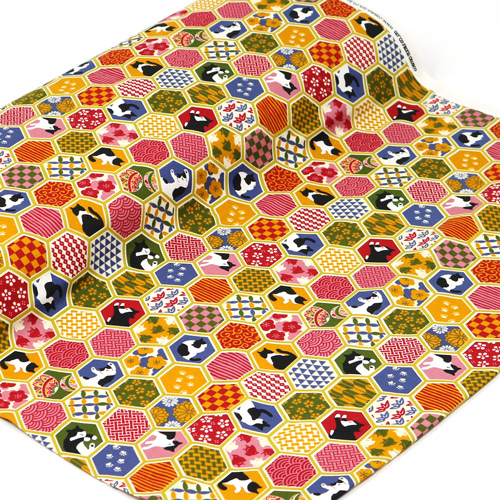 Chat Hexagone Motif Japonais 3