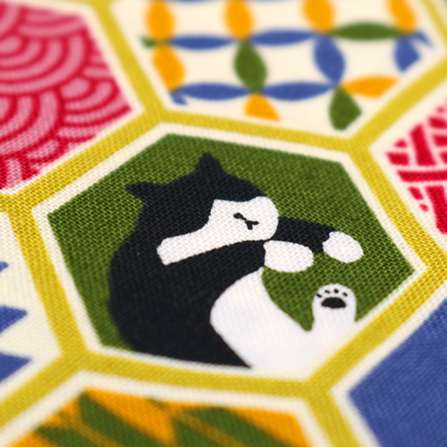 Chat Hexagone Motif Japonais 5
