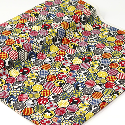 Chat Hexagone Motif Japonais 3