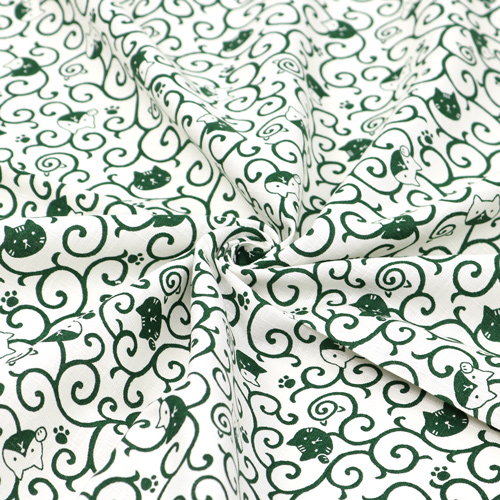 Katze Mit Wirbelndem Karakusa-Muster Traditionelles Furoshiki 2