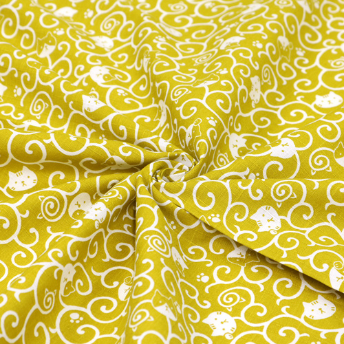 Katze Mit Wirbelndem Karakusa-Muster Traditionelles Furoshiki 2