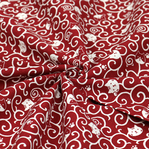 Katze Mit Wirbelndem Karakusa-Muster Traditionelles Furoshiki 2