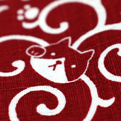 Gato Con Motivo Karakusa En Espiral Furoshiki Tradicional 5