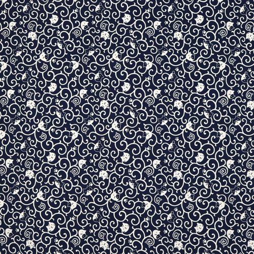 Katze Mit Wirbelndem Karakusa-Muster Traditionelles Furoshiki 4