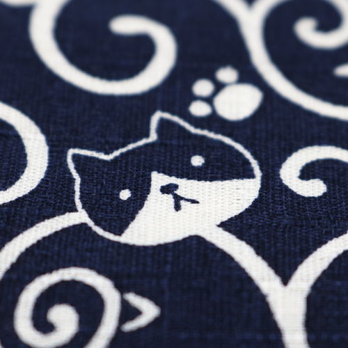 Gato Con Motivo Karakusa En Espiral Furoshiki Tradicional 5