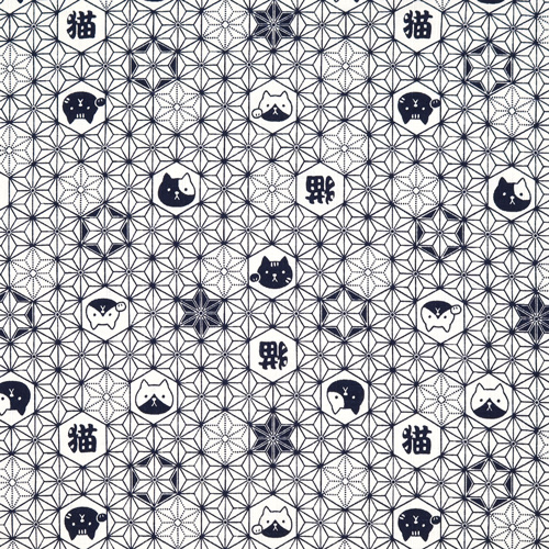 Cat Asanoha Pointed Geometric Star