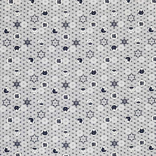 Cat Asanoha Pointed Geometric Star 4