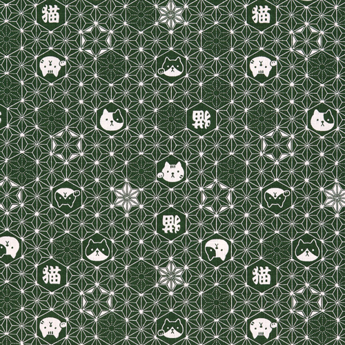 Cat Asanoha Pointed Geometric Star