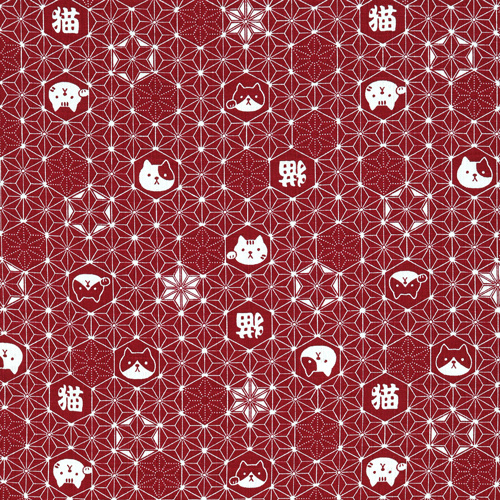 Cat Asanoha Pointed Geometric Star