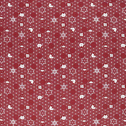 Cat Asanoha Spitzförmiger Geometrischer Stern 4
