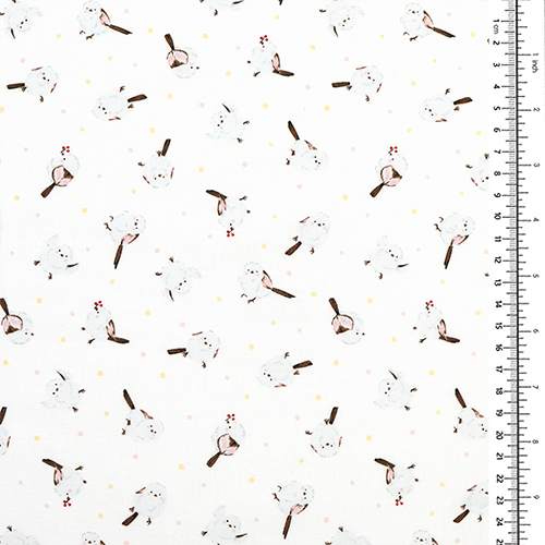 Weiße Flauschige Shimaenaga-Vögel Polka Dots 1