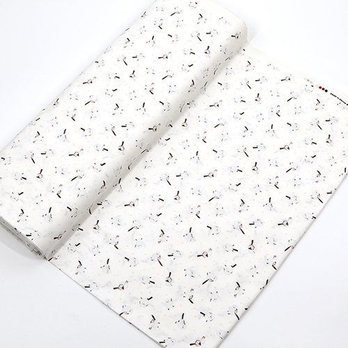 Shimaenaga Birds Polka Dots Fabric by Cosmo - modes4u