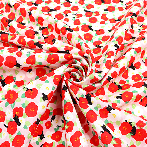 Chat Noir Fleurs De Camélia 2