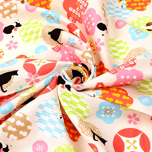 Cercles De Fleurs À Motifs Japonais Chats 2