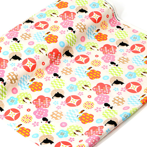 Cercles De Fleurs À Motifs Japonais Chats 3