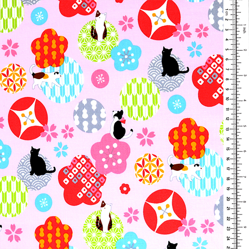 Cercles De Fleurs À Motifs Japonais Chats 1