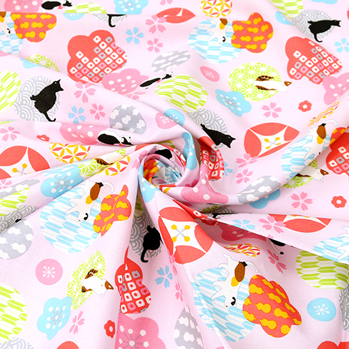 Cercles De Fleurs À Motifs Japonais Chats 2