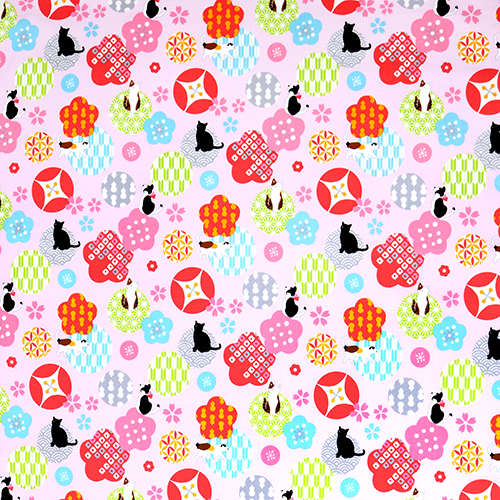 Cercles De Fleurs À Motifs Japonais Chats 4