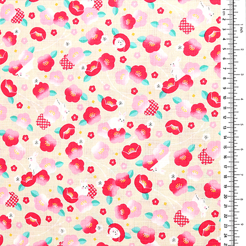 Conejito adorable flor de ciruelo Shibori 1