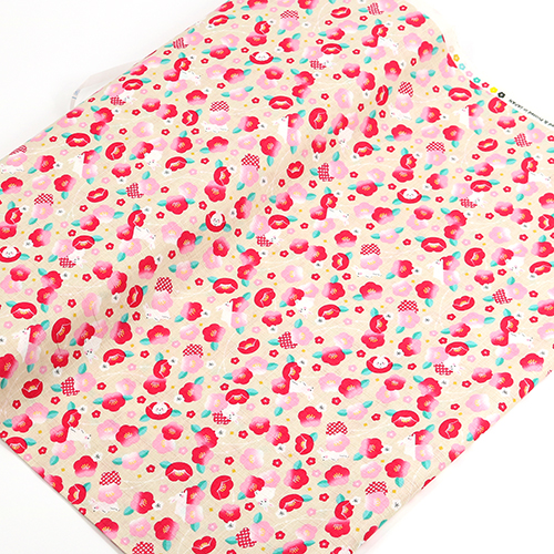 Conejito adorable flor de ciruelo Shibori 3