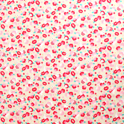 Conejito adorable flor de ciruelo Shibori 4