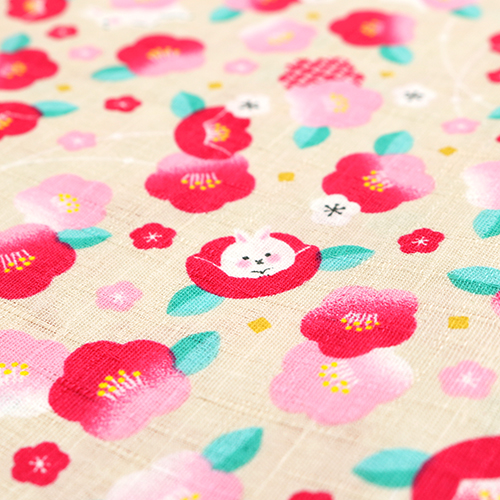 Conejito adorable flor de ciruelo Shibori 5