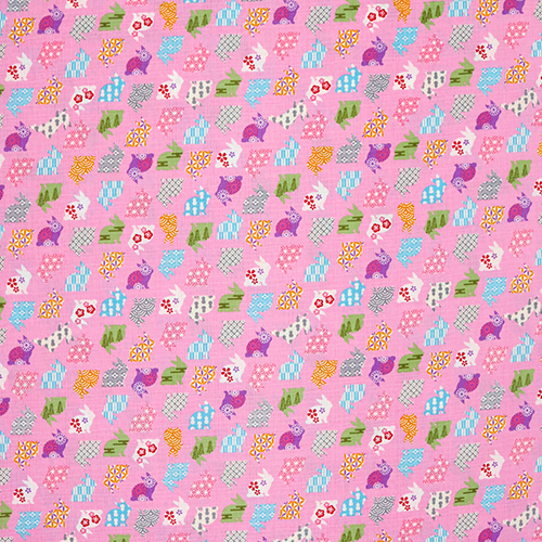 Silhouettes de lapins japonaises colorées avec des motifs 5