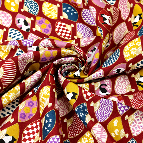 Éventails À Motifs Traditionnels Chats Enjoués 2