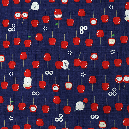 Glossy Toffee Apple Shimaenaga Birds Fabric