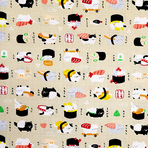 Cute Food Sushi Cats Beige