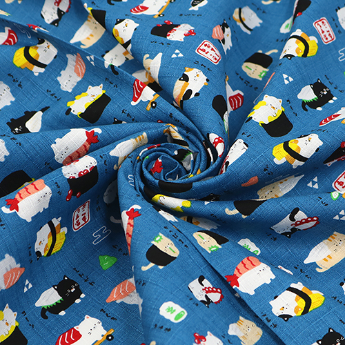 Cute Food Sushi Cats Dark Blue 2