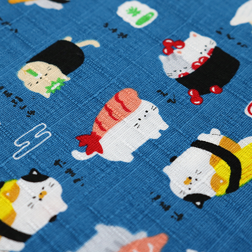 Cute Food Sushi Cats Dark Blue 5