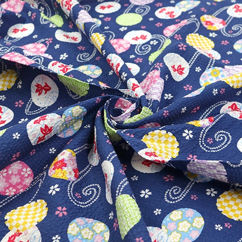 Swirling Goldfish Patterned Circles Seersucker 2