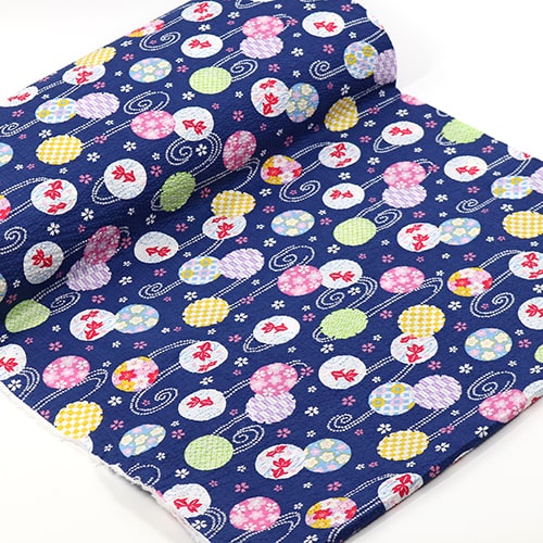 Swirling Goldfish Patterned Circles Seersucker 3