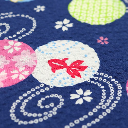 Swirling Goldfish Patterned Circles Seersucker 5