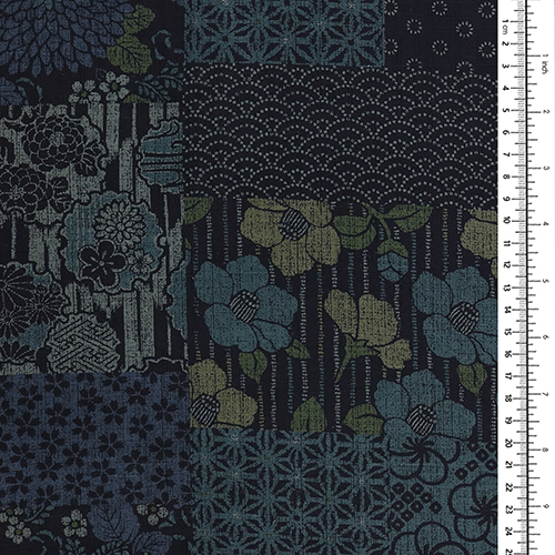 Indigo Patch Squares Japanese Patterns 1