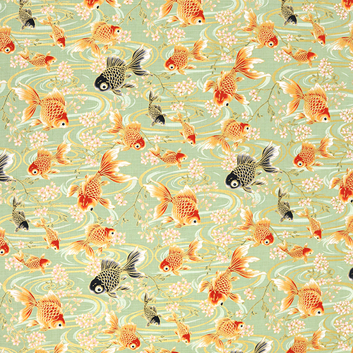 Poisson Rouge Piscine Tranquille Fleur Verte 4