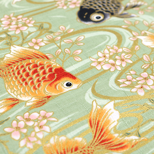 Poisson Rouge Piscine Tranquille Fleur Verte 5