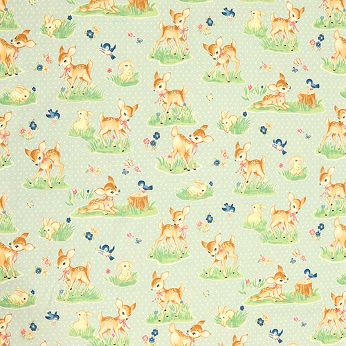 Retro-Wald Reh Blauvogel Hase 4