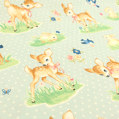 Retro-Wald Reh Blauvogel Hase 5