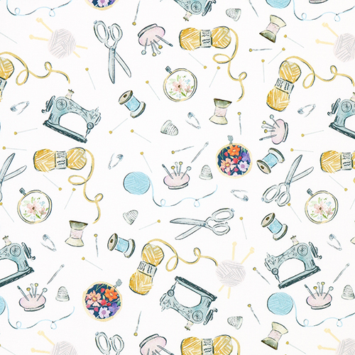 Sew What Sewing Tools Fabric by Dear Stella