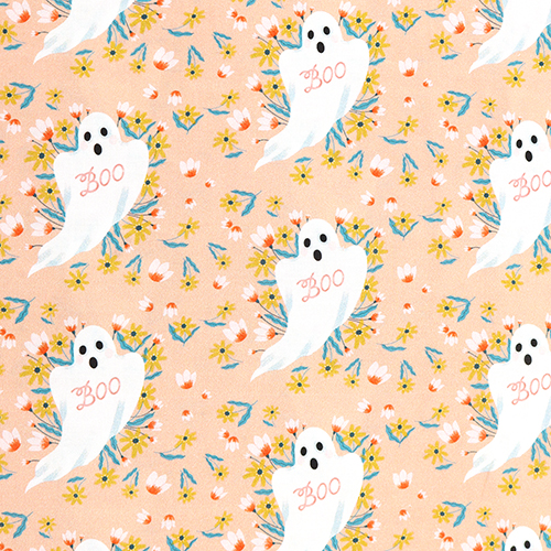 Bouh Fantmes Floraux Effrayants D’Halloween Tissu par Dear Stella