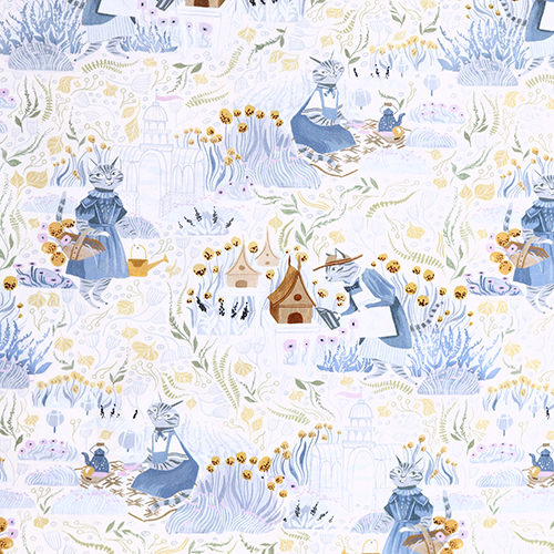 Apiculteurs Glacier Jardin De Cottage Chats Tissu par Dear Stella