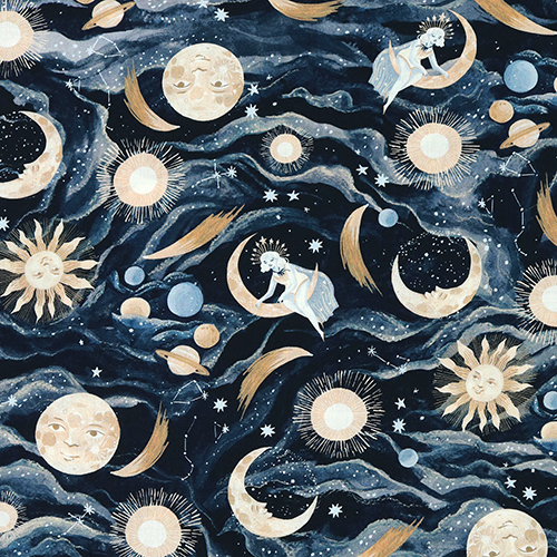 Moons Sun La Luna Fabric by Dear Stella