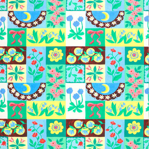 Maria Blumen-Postkartenstoff – Fabric Godmother