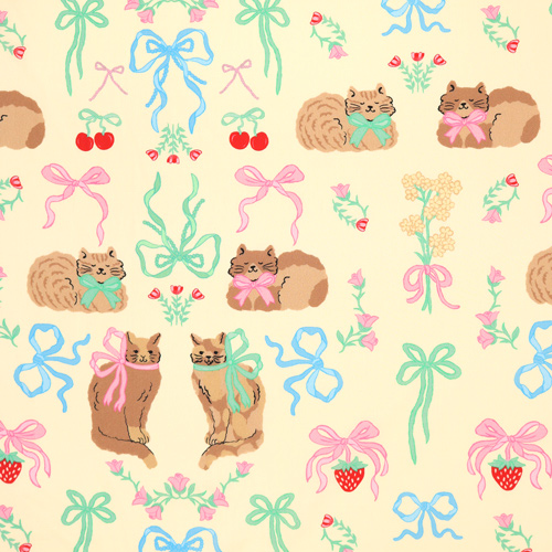 Martha Bow Katzen Stoff Fabric Godmother