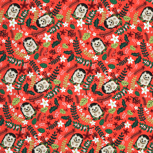 Erizo Navideo Acogedor Flores De Invierno Tela de Free Spirit